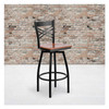 Flash Furniture Black X Swivel Stool-Chy Seat,PK2 2-XU-6F8B-XSWVL-CHYW-GG