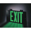 Exit Sign, Plastic, 15-7-8" W, 8-5-8" H, Exit (Double Arrows), Black  GRAN1386