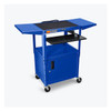 Adjust-Height Steel AV Cart,Pullout Keyboard Tray,Cabinet,Drop Leaf