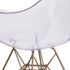 Alonza Chair, Clear Seat, 24 W 24" L 31.75 H, Polycarbonate, Rubber Seat  FH-132-CPC1-GG