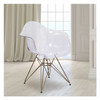Allure Series Transparent Side Chair with Gold Base,PK2
