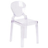 Contemporary Ghost Chair, 15-3-4 in W 19-1-2" L 32-1-4" H  OW-TEARBACK-18-GG