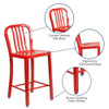 Flash Furniture 24" High Red Metal Counter Height Stool CH-61200-24-RED-GG