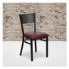 Flash Furniture Black Grid Chair-Burg Seat,PK2 2-XU-DG-60115-GRD-BURV-GG