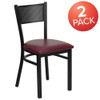 Flash Furniture Black Grid Chair-Burg Seat,PK2 2-XU-DG-60115-GRD-BURV-GG
