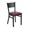 Hercules Restaurant Chair, Black Back, 17-1/4 in W 20" L 33-1/4" H, Vinyl Seat