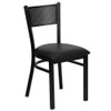 Hercules Restaurant Chair, Black Back, 17-1-4 in W 20" L 33-1-4" H  XU-DG-60115-GRD-BLKV-GG