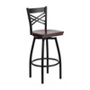 Flash Furniture Swivel Batstool,X Back,Mahogany Seat XU-6F8B-XSWVL-MAHW-GG