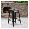 4PK 24"H Backless Black/Gold Counter Height Stool