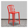 2 " High Red Metal Counter Height Stool, PK2