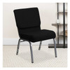Flash Furniture Black Fabric Church Chair,PK4 4-XU-CH0221-BK-SV-GG