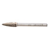 Carbide Bur - Tree Shape (Pointed), DBL Cut - 3/16" x 1/2" x 1/8" Shank - SG-53