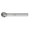 Carbide Bur - Ball Shape, DBL Cut - 3/8" x 5/16" x 1/4" Shank - SD-3