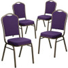 Flash Furniture Purple Fabric Banquet Chair,PK4 4-FD-C01-PUR-GV-GG