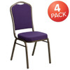 Flash Furniture Purple Fabric Banquet Chair,PK4 4-FD-C01-PUR-GV-GG
