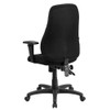 Fabric Task Chair, 16-3-4" to 20-1-2", Adjustable Arms, Black  BT-90297H-A-GG