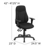 Fabric Task Chair, 16-3-4" to 20-1-2", Adjustable Arms, Black  BT-90297H-A-GG