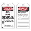 Brady Danger Tag, Polyester, 5 1/2 in H x 3 in W, Rectangle, 25 PK 65521