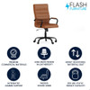 High Back Brown-Black LeatherSoft Executive Swivel Chair  GO-2286H-BR-BK-GG