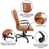 High Back Brown-Black LeatherSoft Executive Swivel Chair  GO-2286H-BR-BK-GG