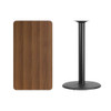 Rectangle Walnut Table,Rctngl w-Round Base,24"x42", Laminate Top, Wood Grain  XU-WALTB-2442-TR24B-GG