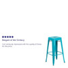 30" High Backless Crystal Teal-Blue Barstool, PK4  4-ET-BT3503-30-CB-GG