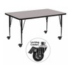 Rectangle Activity Table, 30" W, 60" L, 25.5" H, Laminate, Grey