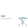 Flash Furniture 35.25" RD Sky Blue Steel Patio Table-Umbrella Hole CO-7-SKY-GG