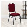 Flash Furniture Burgundy Fabric Banquet Chair,PK4 4-FD-C01-SILVERVEIN-3169-GG