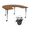Horseshoe Activity Table, 60" W, 66" L, 30.37" H, Laminate, Wood Grain