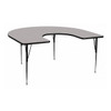 Horseshoe Activity Table, Chrome, Laminate, Particleboard, Steel, Grey