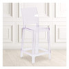 Ghost Counter Stool with Square Back in Transparent Crystal,PK4