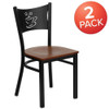 Flash Furniture Black Coffee Chair-Cherry Seat,PK2 2-XU-DG-60099-COF-CHYW-GG