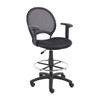 Boss Office Products Mesh Drafting Stool W/ Adjustable Arms B16216