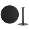 Round Laminate Table Top, Laminate Top, Wood Grain  XU-RD-42-BLKTB-TR24B-GG