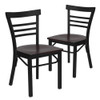 Flash Furniture Black Ladder Chair-Mah Seat,PK2 2-XU-DG6Q6B1LAD-MAHW-GG