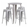 Round 30" W, 30" L, 41" H, Metal, Grey