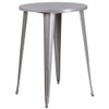 Round 30" W, 30" L, 41" H, Metal, Grey  CH-51090BH-4-30SQST-SIL-GG