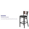 Flash Furniture Bk-Wal Slat Stool-Black Seat,PK2 2-XU-DG-6H1B-WAL-BAR-BLKV-GG