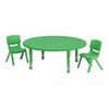 Round Activity Table, Plastic, Steel, Green