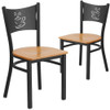 Flash Furniture Black Coffee Chair-Nat Seat,PK2 2-XU-DG-60099-COF-NATW-GG