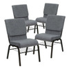 Flash Furniture Gray Fabric Church Chair,PK4 4-XU-CH-60096-BEIJING-GY-BAS-GG