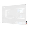 Dry Erase Board, Glass, 48 in, 96 in, No Frame Frame, White, Gloss