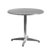 Round Table Set, Aluminum, Plastic, Rattan, Stainless Steel, Grey  TLH-ALUM-32RD-020BGECHR4-GG