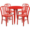Round 30" W, 30" L, 29.5" H, Metal Top, Red  CH-51090TH-4-18VRT-RED-GG