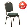 Flash Furniture Green Fabric Banquet Chair,PK4 4-FD-C01-GOLDVEIN-0640-GG