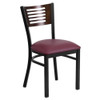 Flash Furniture Bk-Wal Slat Chair-Burg Seat,PK2 2-XU-DG-6G5B-WAL-BURV-GG