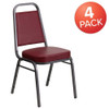 Flash Furniture Burgundy Vinyl Banquet Chair,PK4 4-FD-BHF-1-SILVERVEIN-BY-GG