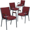 Flash Furniture Burgundy Fabric Stack Armchair,PK4 4-XU-60154-BY-GG
