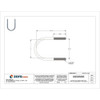 Round U-Bolt, 1-4"-20, 2 in W, 3 1-4 in H, Plain Stainless Steel  U17567.025.0150